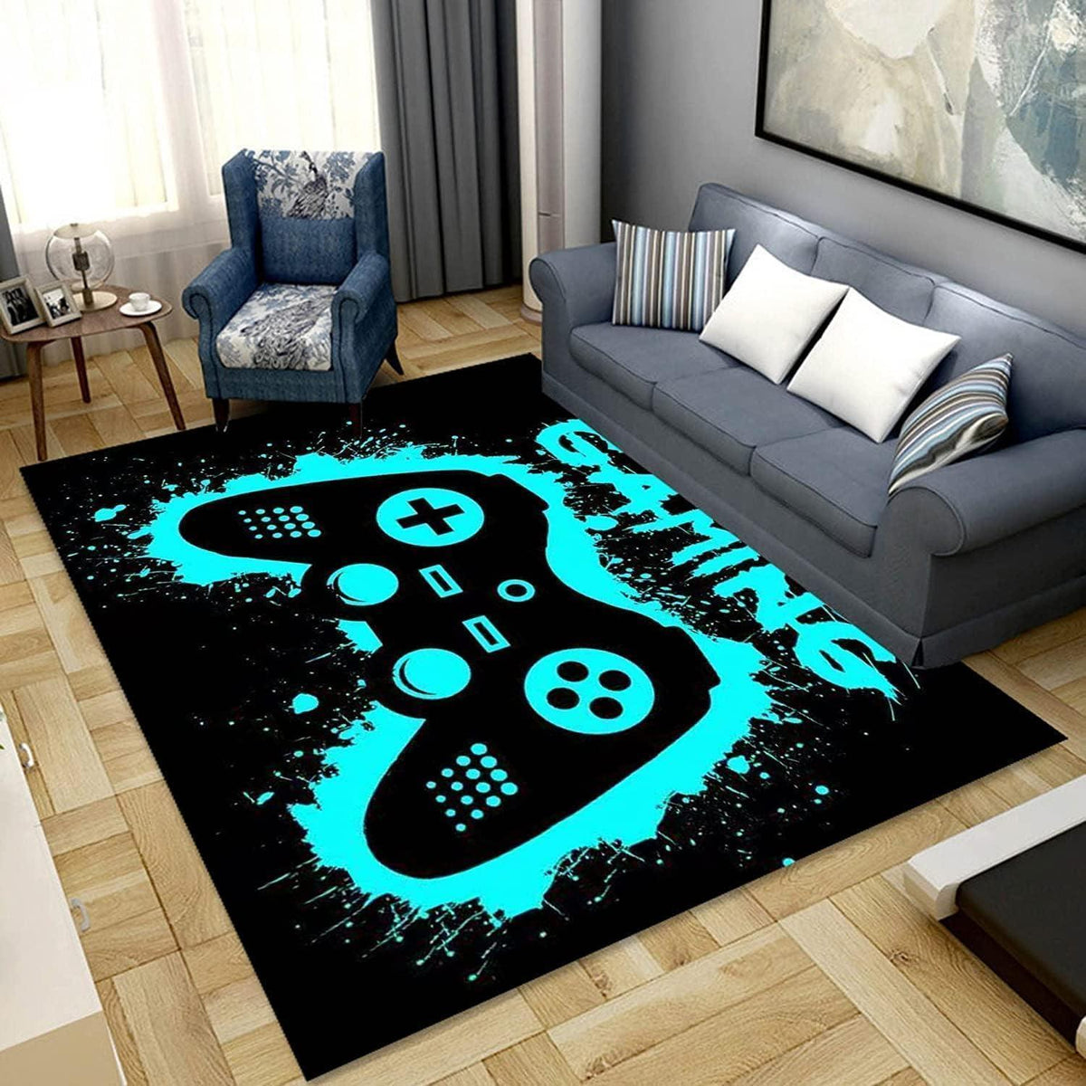 Gaming Teppich 100x150 cm – Rutschfest & Waschbar für Gamer Zimmer