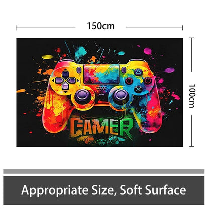 Gaming Teppich 100x150 cm - Rutschfest & Waschbar für Gamer Zimmer