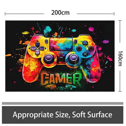 Gaming Teppich 160x200 cm - Rutschfest & Waschbar für Gamer Zimmer