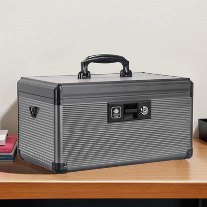 Medizin-Schlossbox aus Aluminium – Extra Groß & Schwarz