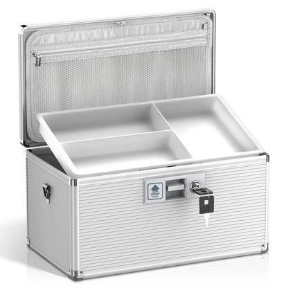 Medizin Schlossbox Silber – Tabletten Organizer mit Schlüssel