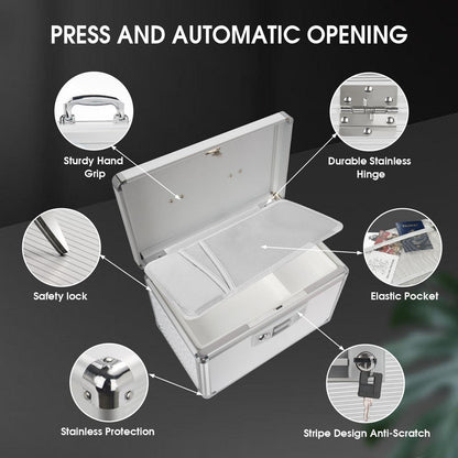 Abschließbare Medizinschrankbox aus Aluminium mit Schlüssel