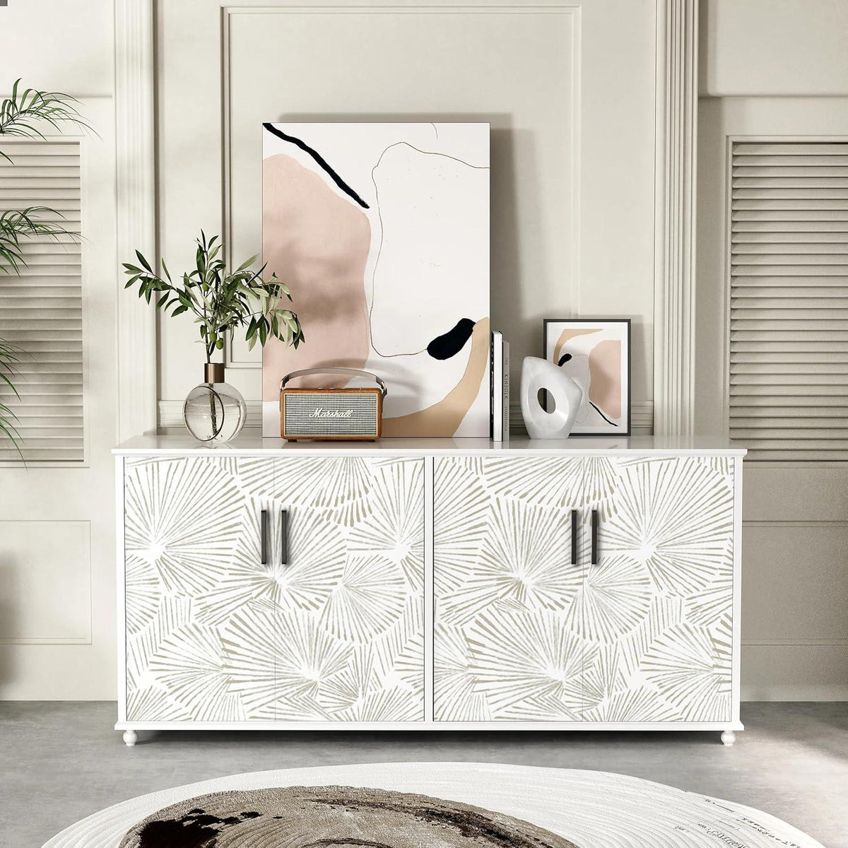 Selbstklebende Beige Linie Vinyl Tapete 10m Rolle