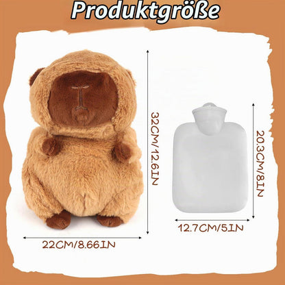 Wärmflasche Kinder Capybara Plüschtier Kuscheltier mit herausnehmbarem Behälter