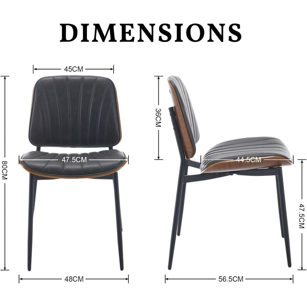 Esszimmerstuhl Set Grau, Metallbeine in Lederoptik