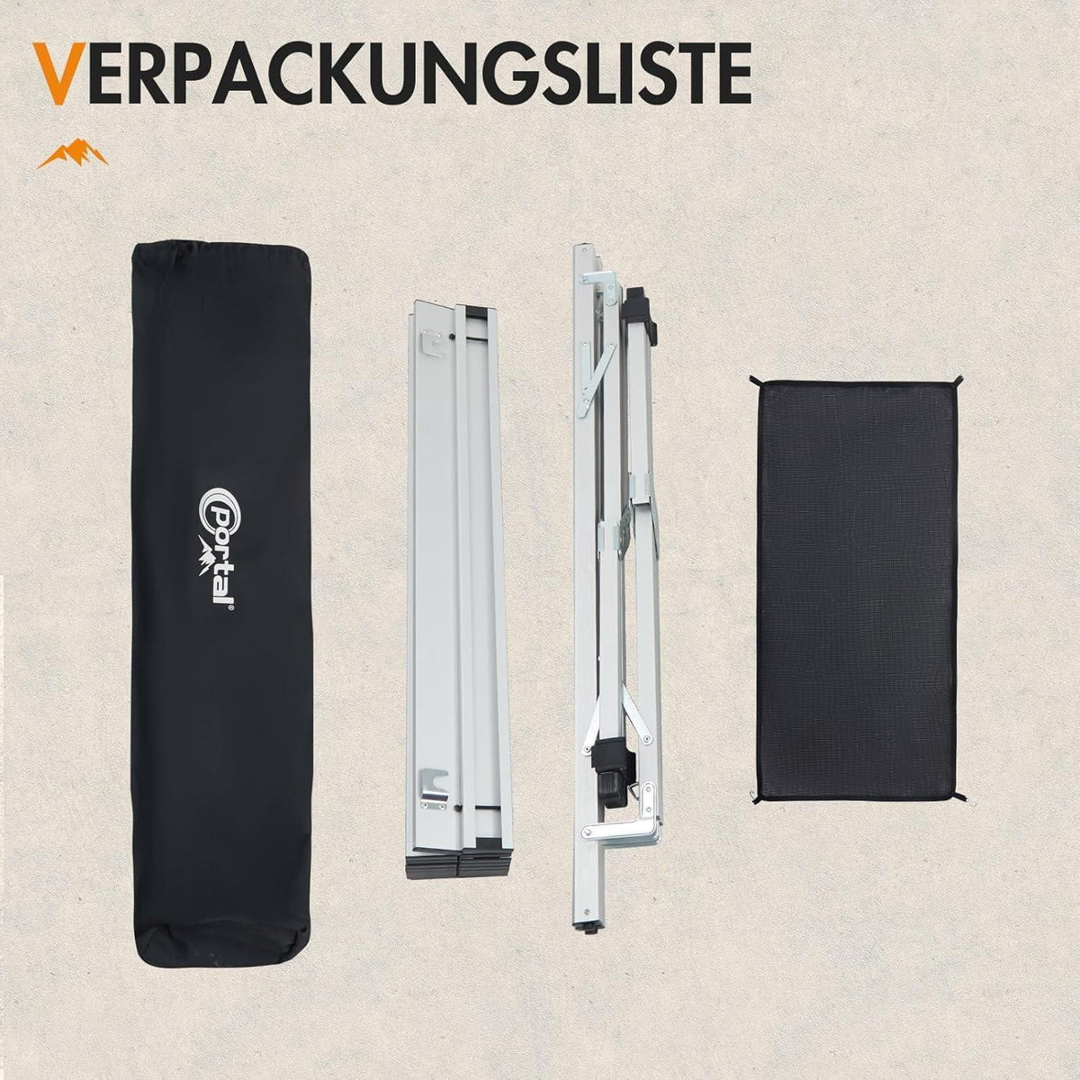 PORTAL Campingtisch faltbar, höhenverstellbar, 108x71cm, Aluminium