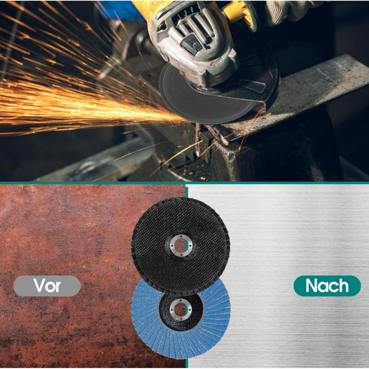 Fächerscheiben Set 8tlg. Ø 76mm Korn 40-120 für Metall & Holz