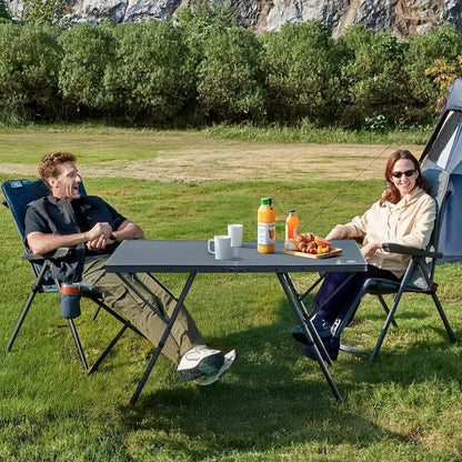 Faltbarer Campingtisch XL 120x60cm für 4-6 Personen, 2 Höhen, bis 60kg