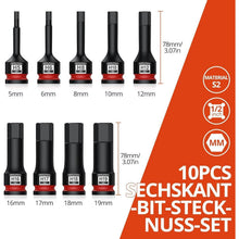 10tlg. Innensechskant Schlagschrauber Nüsse Set 1/2" HX 5-19mm S2 Stahl