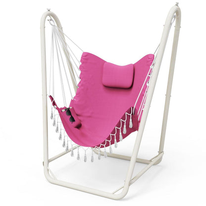 Hängesessel mit Gestell – Rosa, Robust & Komfortabel für Innen & Außen