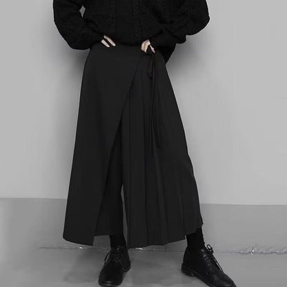 Asymmetrischer Short Rock mit Hose – Gothic Skirt Skort Schwarz XL