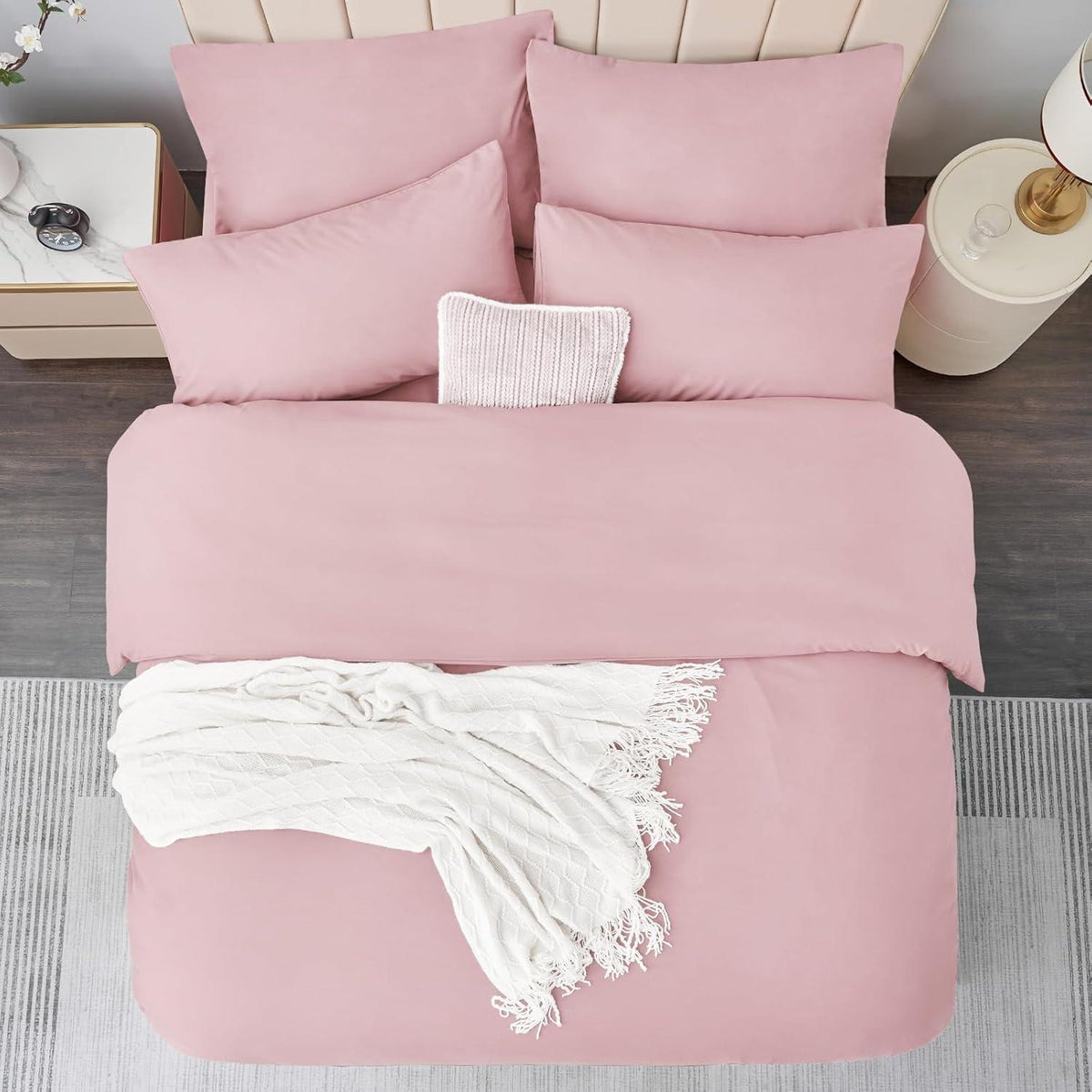 Bettwäsche-Set 220x240cm 3-teilig Mikrofaser Rosa