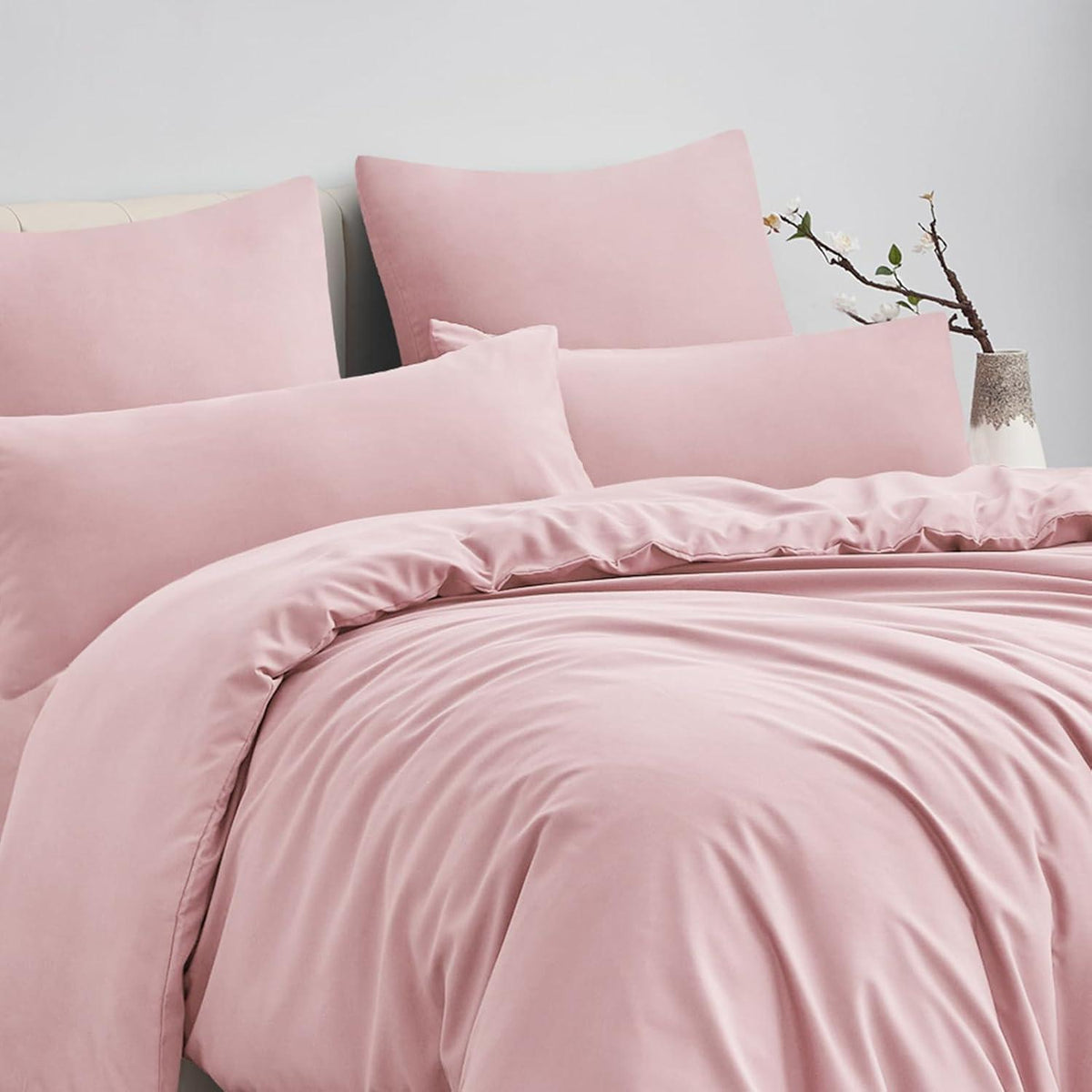 Bettwäsche-Set 220x240cm 3-teilig Mikrofaser Rosa