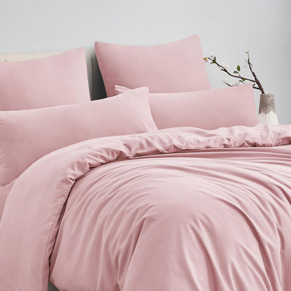 Bettwäsche-Set 220x240cm 3-teilig Mikrofaser Rosa