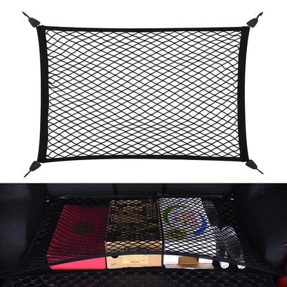Kofferraumnetz Auto 80x100cm – Elastisches Gepäcknetz mit 4 Haken