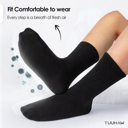 Tennissocken 6/12 Paar – Baumwoll-Frottee Socken Schwarz 43-46