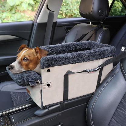 Hundeautositz Mittelkonsole –, Faltbar, Bis 9kg in Lederoptik