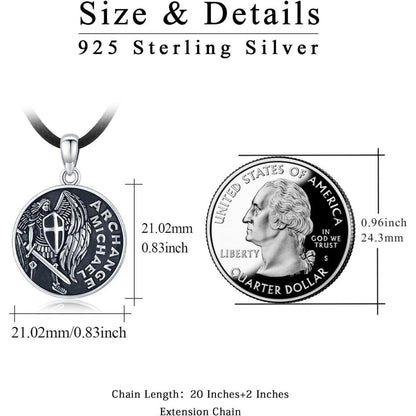 925 Sterling Silber Halskette Erzengel Michael Schutzpatron Geschenk für Männer