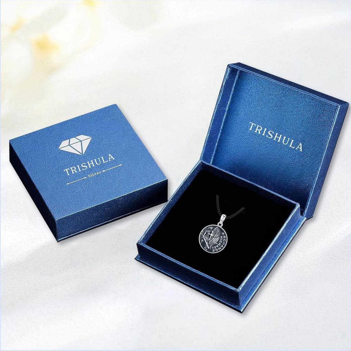 925 Sterling Silber Halskette Erzengel Michael Schutzpatron Geschenk für Männer
