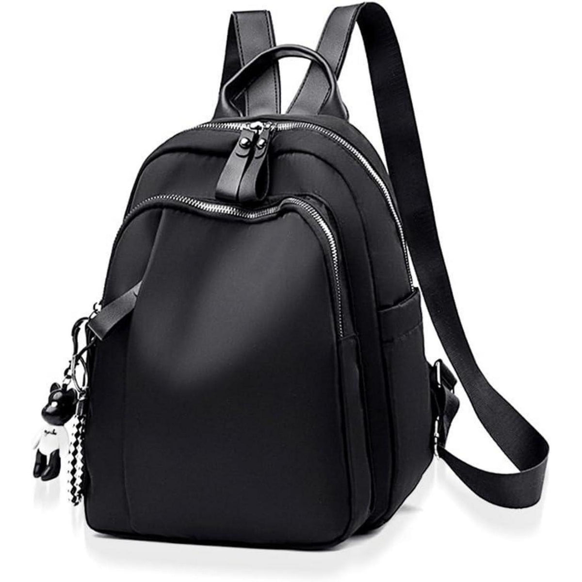 Damen Rucksack Klein Wasserdicht Nylon Reise Daypack Schwarz