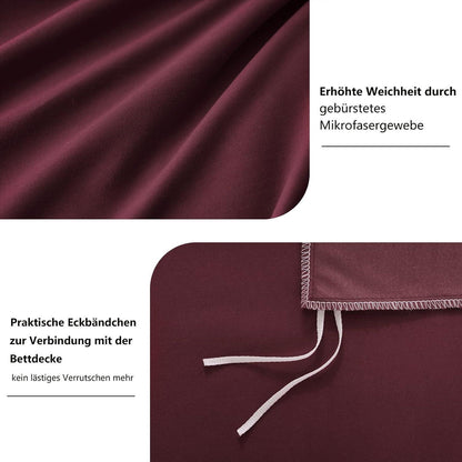 Bettwäsche-Set 135x200 cm 4-teilig Burgunderrot Mikrofaser