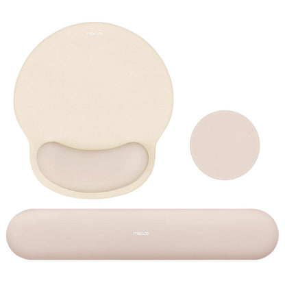 Handballenauflage Mauspad & Tastatur Set Aprikose Memory Foam