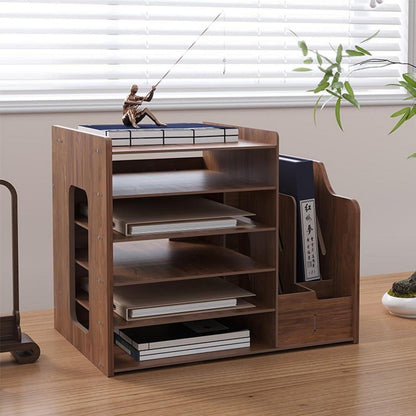 Holz Schreibtisch Organizer A4 Dokumentensortierer Büro Ordnung