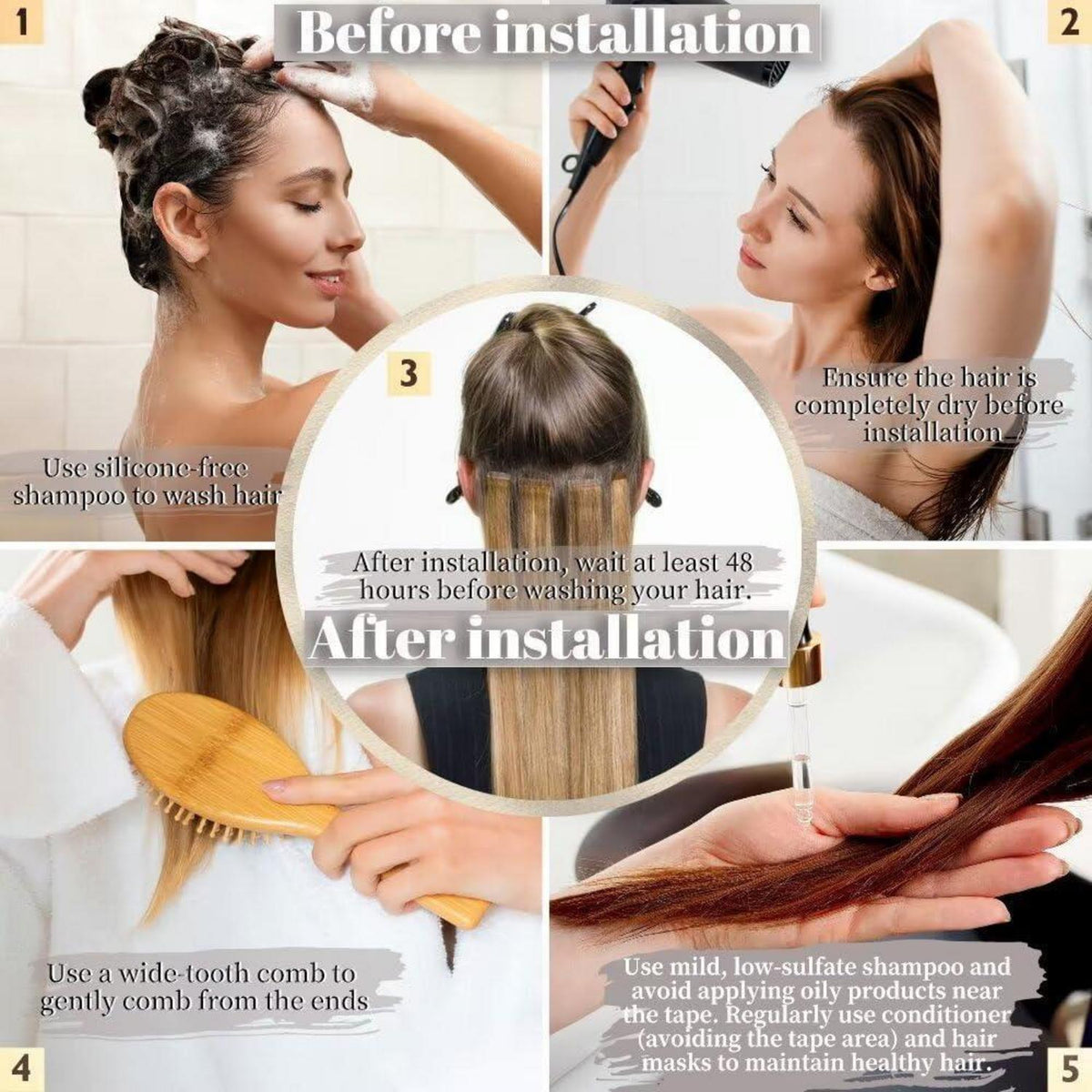 Echthaar Tape Extensions Hellblond 60cm (24 Zoll)
