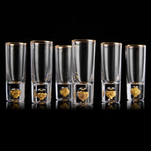 Kristall Schnapsgläser mit 24K Blattgold - 6er Set