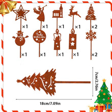 Weihnachtsdeko Gartenstecker Rost 12er Set Außen Wetterfest