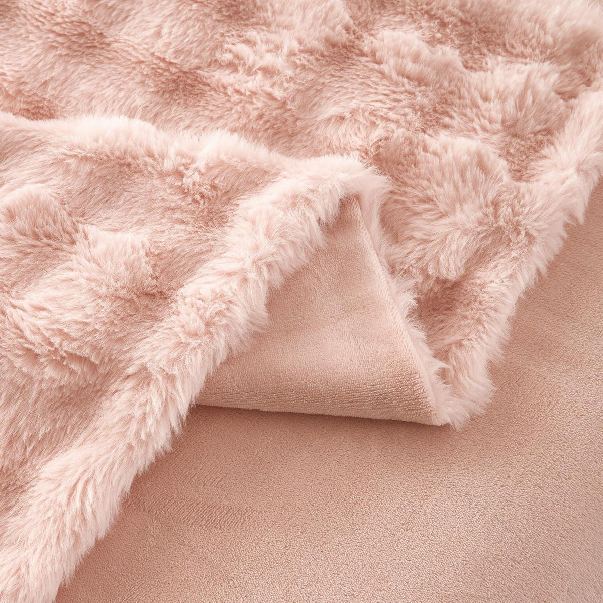 Plüsch Bettwäsche Set Rosa 155x220 cm – Warm & Kuschelig