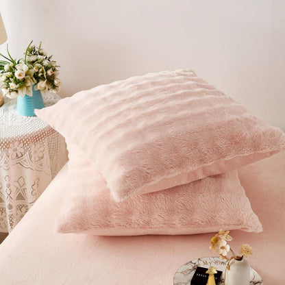 Plüsch Bettwäsche Set Rosa 155x220 cm – Warm & Kuschelig