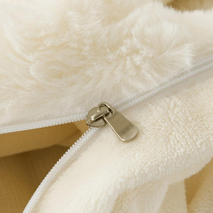 Plüsch Bettwäsche Set 155x220 Creme Weiß, Superweich & Warm
