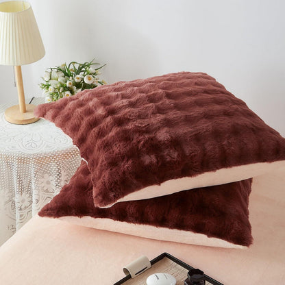 Plüsch Bettwäsche 135x200 Rosa Braun Winter Kuschelig Flauschig
