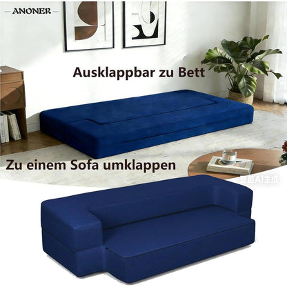 Faltbares Schlafsofa mit Memory-Schaum – Dunkelblau Full