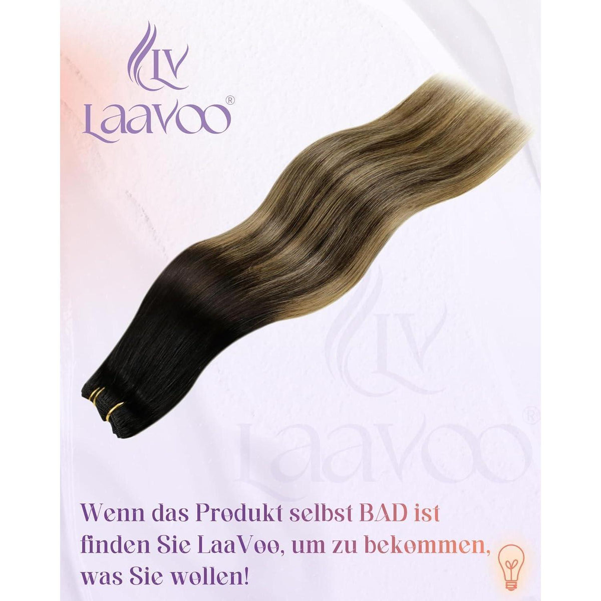 Echthaar Tressen Blayage Schwarz Ombre 50cm - 100g