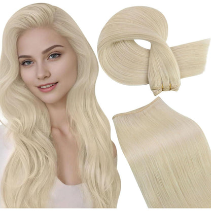 Blond Echthaar Tressen zum Einnähen - Remy Extensions 45cm