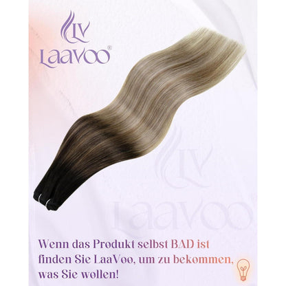 Echthaar Tressen Ombre Schwarz-Karamellblond 50cm 100g