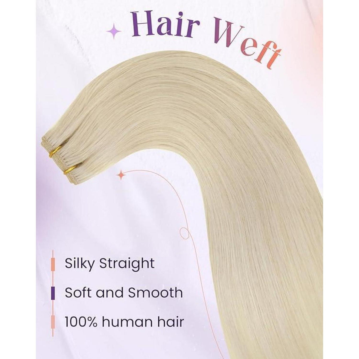 Blond Remy Echthaar Tressen 40cm - Haarverlängerung