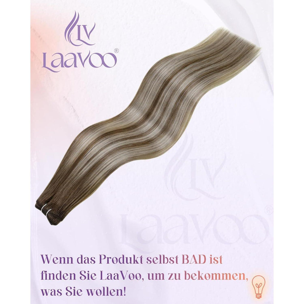 Echthaar Tressen Braun Balayage 60cm - Haarverlängerung