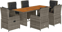 IKAYAA Polyrattan Sitzgruppe 6 Personen Tisch 6 Hochlehner