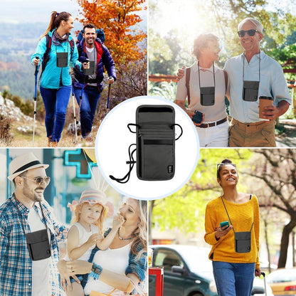 Brustbeutel mit RFID-Schutz, wasserdicht, grau
