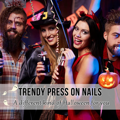 24 Halloween Press On Nails Rot Mandel – Künstliche Nägel Aufkleben