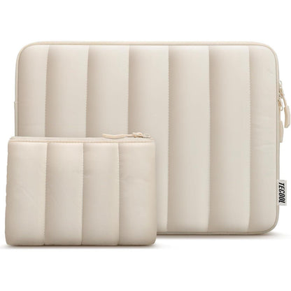 16 Zoll Laptop Tasche Hülle mit Zubehörtasche, Beige