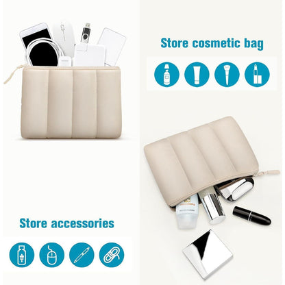 16 Zoll Laptop Tasche Hülle mit Zubehörtasche, Beige