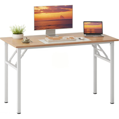 Klapptisch Schreibtisch Eiche-Weiß 100x60cm, platzsparend & montagefrei
