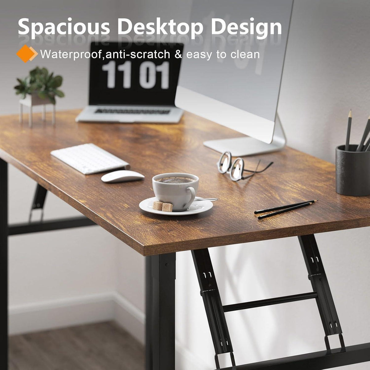 Klapptisch Schreibtisch Holz Vintage-Schwarz 120x60cm