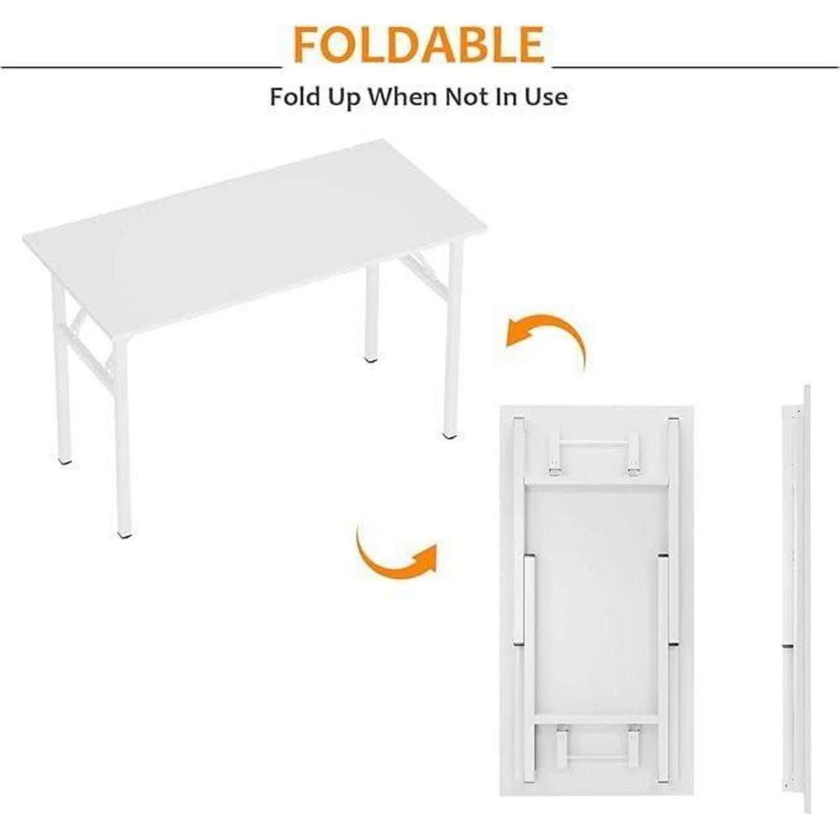 Klapptisch Schreibtisch Holz Weiß 120x60cm Platzsparend & Wasserdicht