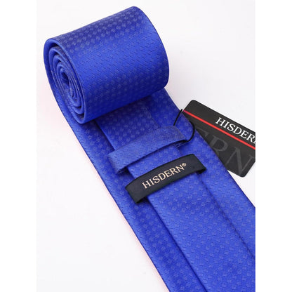 Herren Krawatten-Set mit Einstecktuch und Manschettenknöpfen Blau