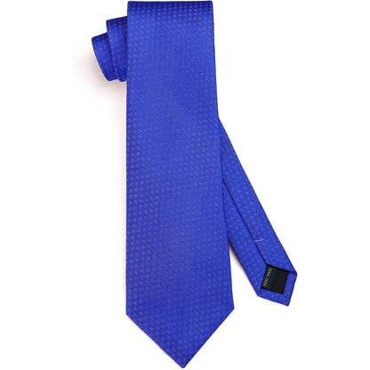 Herren Krawatten-Set mit Einstecktuch und Manschettenknöpfen Blau